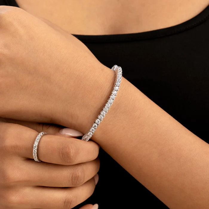 Bracciale Tennis Portafortuna Con Zirconia - 12 Colori Pietre Mese Regolabile